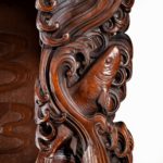 Charlie with his superb monumental Meiji period hard wood display cabinet details