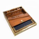 William IV brass-inlaid kingwood writing box by Edwards inside