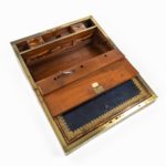 A superb William IV brass-inlaid kingwood writing box by Edwards open box