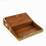 William IV brass-inlaid kingwood writing box by Edwards under