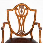 Set of eight late Victorian Hepplewhite Revival mahogany dining chairs details