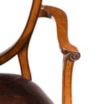 eight late Victorian Hepplewhite Revival mahogany dining chairs close details