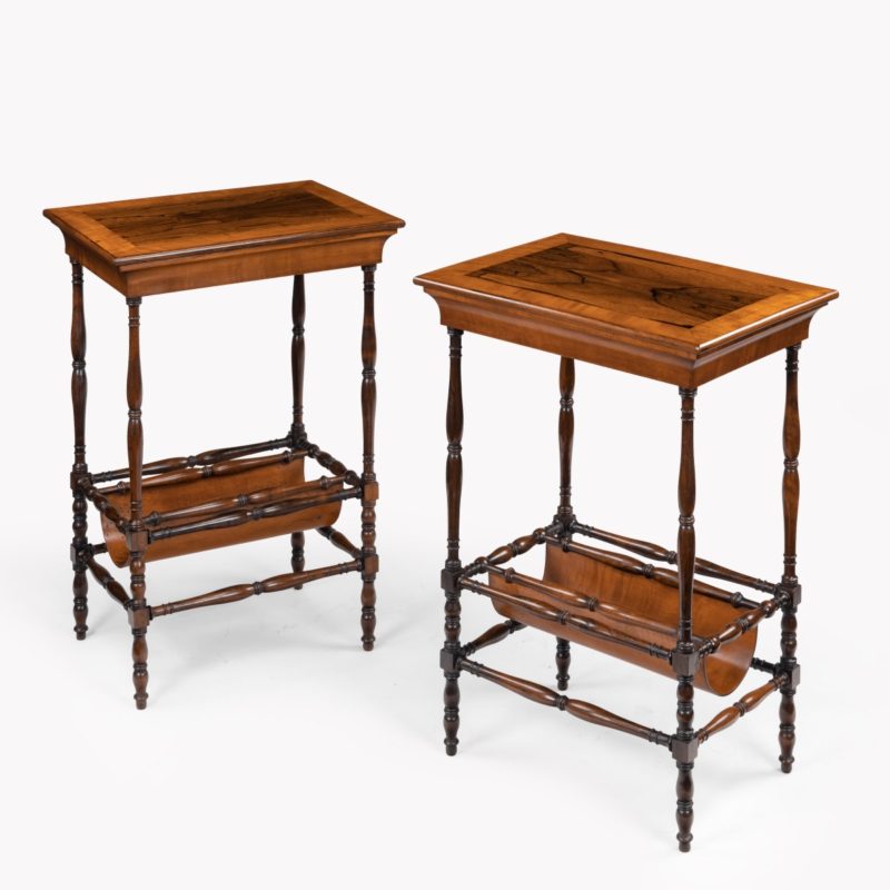 An usual pair of Regency rosewood side tables, firmly attributed to Gillows of Lancaster,