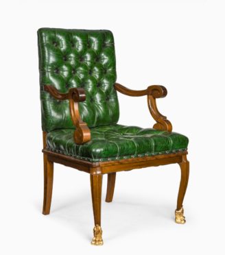 A French mahogany desk chair