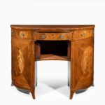 fine pair of George III figured mahogany side cabinets, in the manner of Thomas Sheraton main