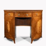 fine pair of George III figured mahogany side cabinets, in the manner of Thomas Sheraton single