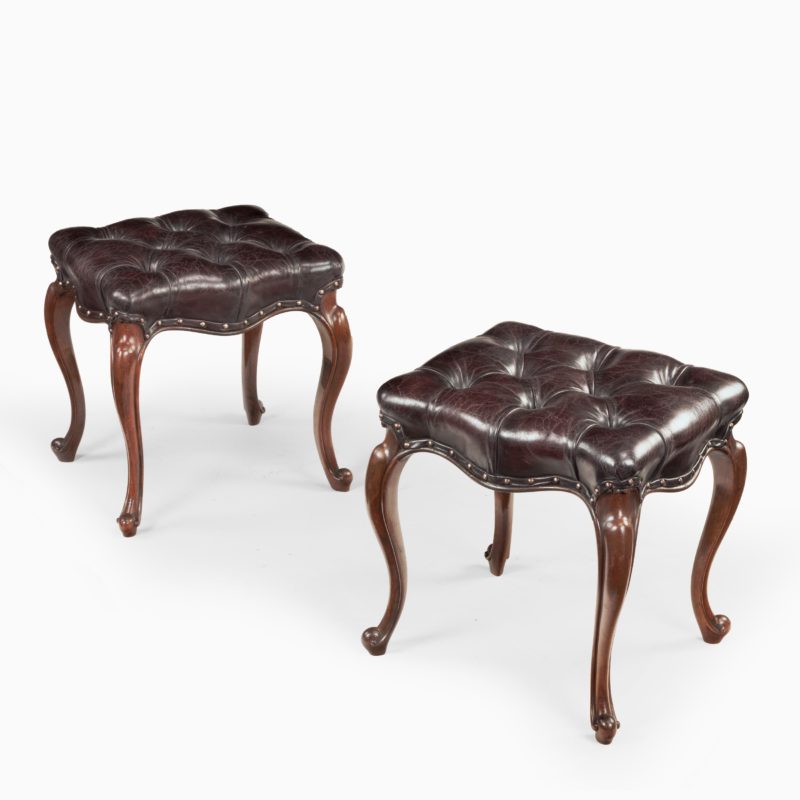 Pair of mid-Victorian rosewood stools
