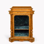 A pair of Victorian satinwood display cabinets attributed to Holland and Sons front