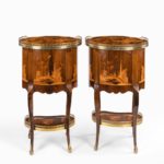 A pair of French rosewood occasional tables back