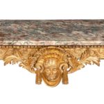A mid-Victorian gilt-wood console table details