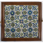 A panel of four square Ottoman Empire tiles