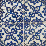 A panel of four square Ottoman Empire ‘Dome of the Rock’ tile details