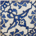 A panel of four square Ottoman Empire ‘Dome of the Rock’ tile
