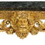 Victorian gilt wood console table in the manner of William Kent details