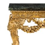 Victorian gilt wood console table in the manner of William Kent corner marble