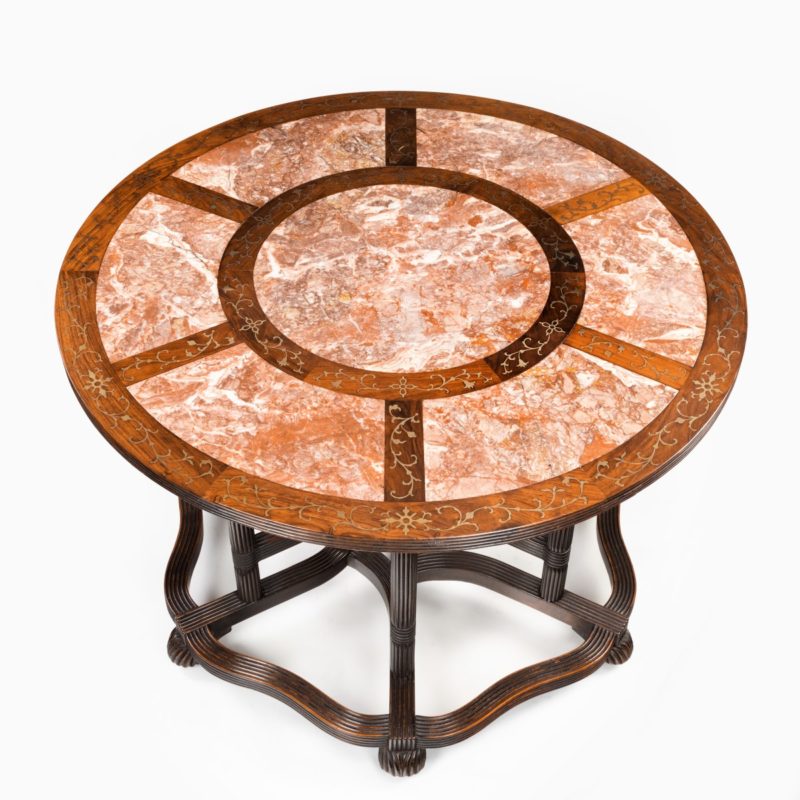 A rare Anglo-Chinese hardwood picnic table