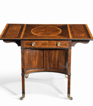A George III Chippendale-style satinwood Pembroke table,
