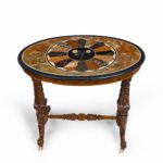 A mid-Victorian walnut and pietra dura table top