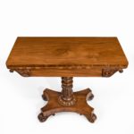 A companion pair of William IV flame-mahogany card table single front