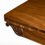 A companion pair of William IV flame-mahogany card table single detail