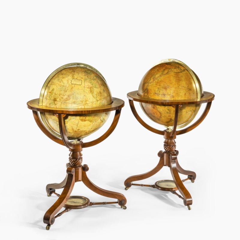 A pair of 20-inch floor globes by Newton and Sons
