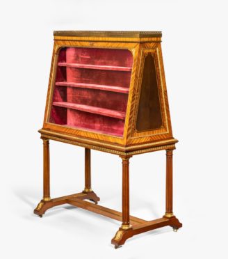 A rare and unusual French double-sided display cabinet by François Linke