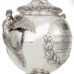 The Thomas Lipton National Canadian Regatta Hydroplane Cup, 1929 Silver with Flower and Angel Design