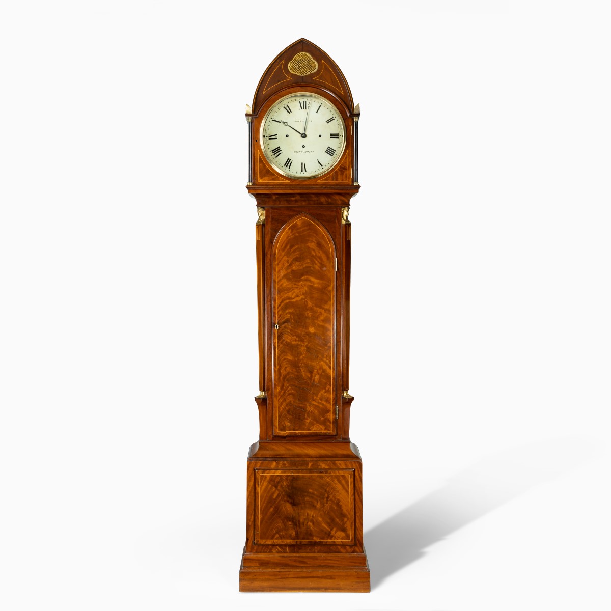 A good quality Regency ‘Egyptian style’ mahogany longcase clock by John Grant