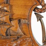 Large and imposing Regency nautical chair made for the Alliance insurance company carving details