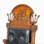 Regency nautical chair made for the Alliance insurance company close up carving detail chair