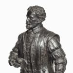 bronze model of Sir Francis Drake, by Herbert H Cawood side details