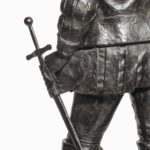 bronze model of Sir Francis Drake, by Herbert H Cawood back sword details