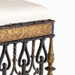 A Parcel gilt wrought iron stool attributed to Oscar Bach detailed close up