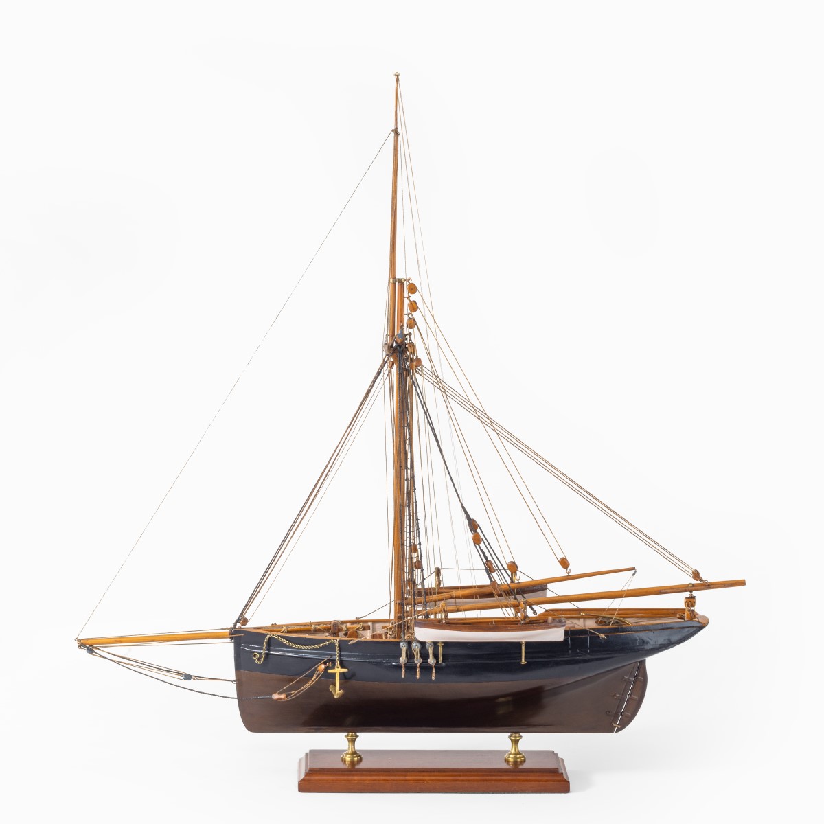 A shipyard model of a gaff-rigged Newhaven Smack