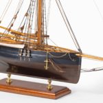 A shipyard model of a gaff-rigged Newhaven Smack close ups