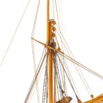 A shipyard model of a gaff-rigged Newhaven Smack mast details