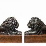 A pair of bronze lions after Boizot for chenets in the Salon de la Paix, Versailles 1786 details