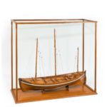 Lugger lifeboat model by Twyman for the International Exhibition, London 1862 in case