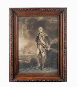 A picture frame made of oak from H.M.S. Victory
