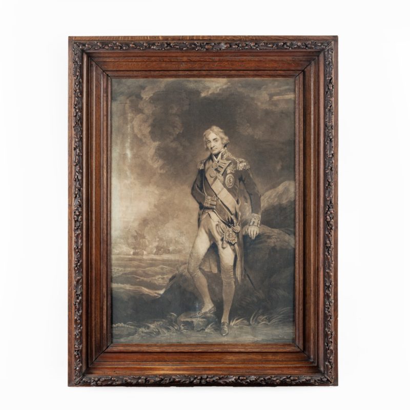 A picture frame made of oak from H.M.S. Victory