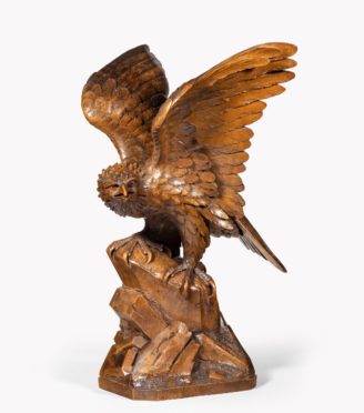 Black Forest walnut model golden eagle attributed