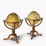 pair 12 inch table globes by G & J Cary dated