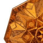 octagonal indigenous specimen wood marquetry table side details