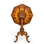 octagonal indigenous specimen wood marquetry table rear