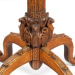 octagonal indigenous specimen wood marquetry table base details