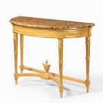 A Louis Philippe giltwood demi-lune console table angle