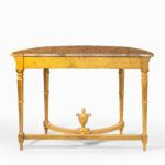 A Louis Philippe giltwood demi-lune console table back