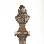 A bronze column depicting ‘La Colonne de la Republique’ dated 1889 back bust