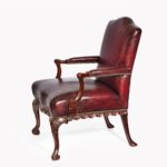 Late Victorian Mahogany open arm chairs in the Chippendale taste