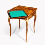 kingwood marquetry envelope card table open front